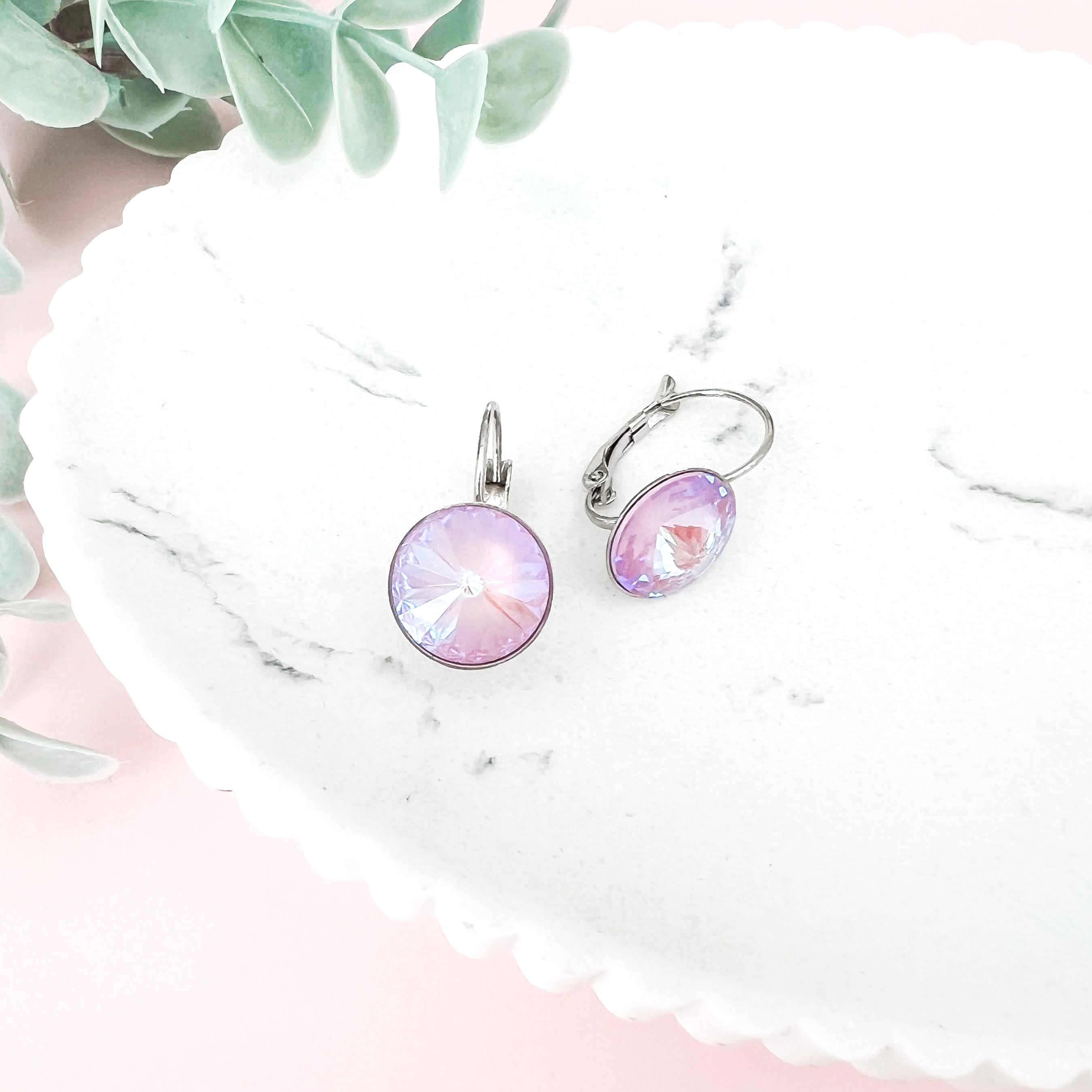 swarovski bella earrings pink crystal 497063